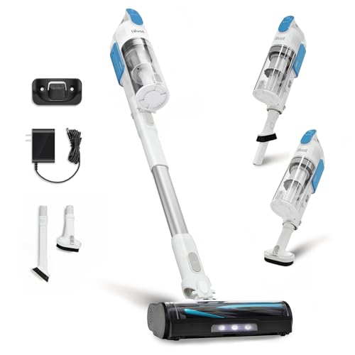 LEVOIT Cordless Vacuum Cleaner, Stick Vac with Tangle-Resistant Design, Up to 50 Minutes, Powerful Suction, Rechargeable, Lightweight, and Versatile for Carpet, Hard Floor, Pet Hair, LVAC-200