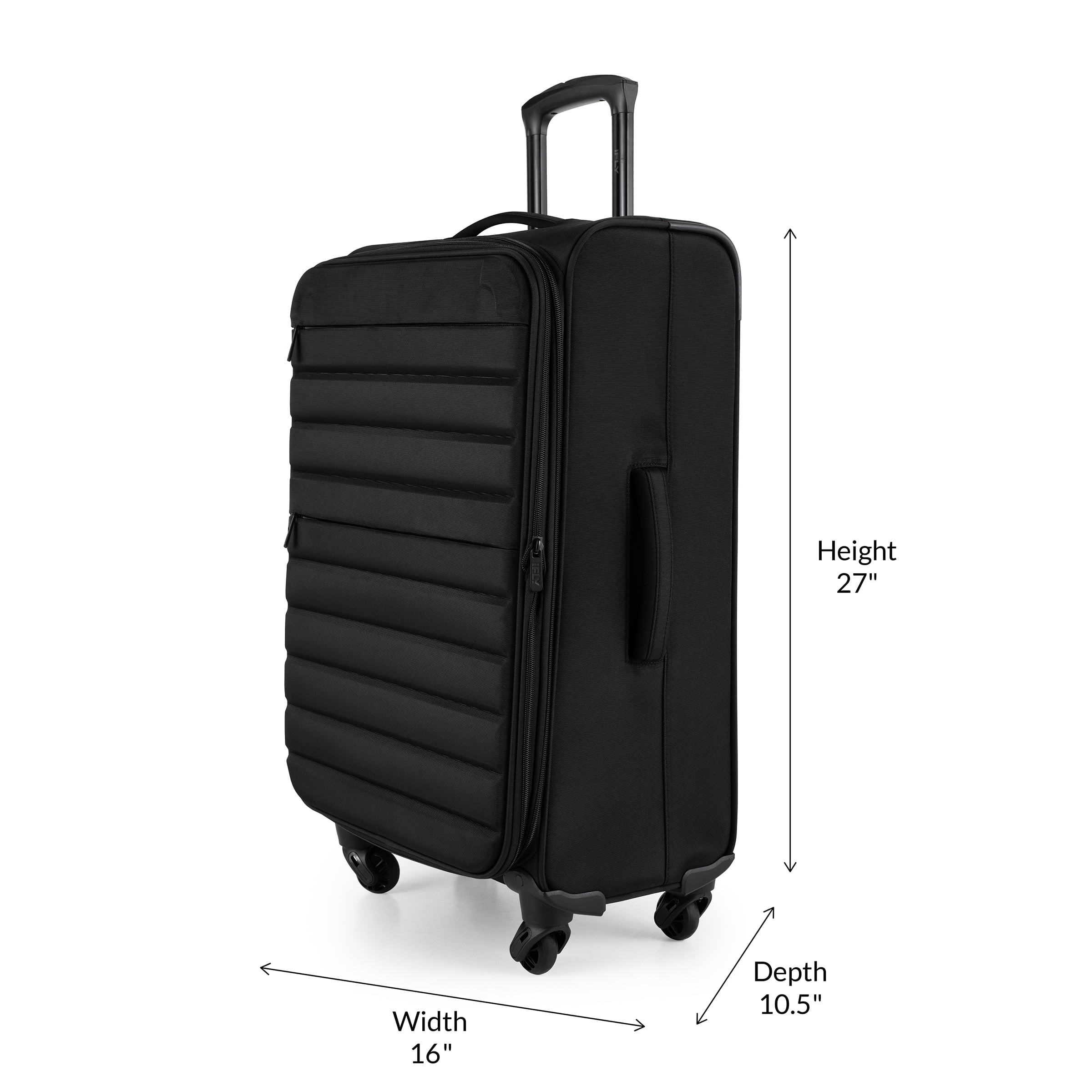 iFLY Softside Fibertech Luggage, 20" Carry-on Luggage, Black