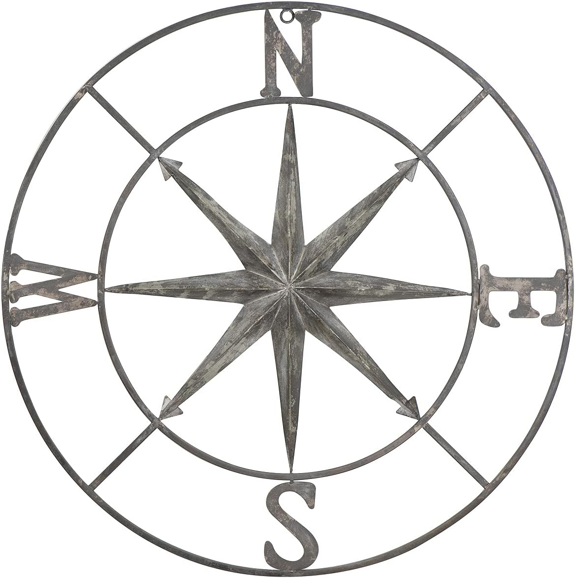 Creative Co-op Decorative Round Metal Compass Wall D&eacute;cor, 30", Black,DA7818