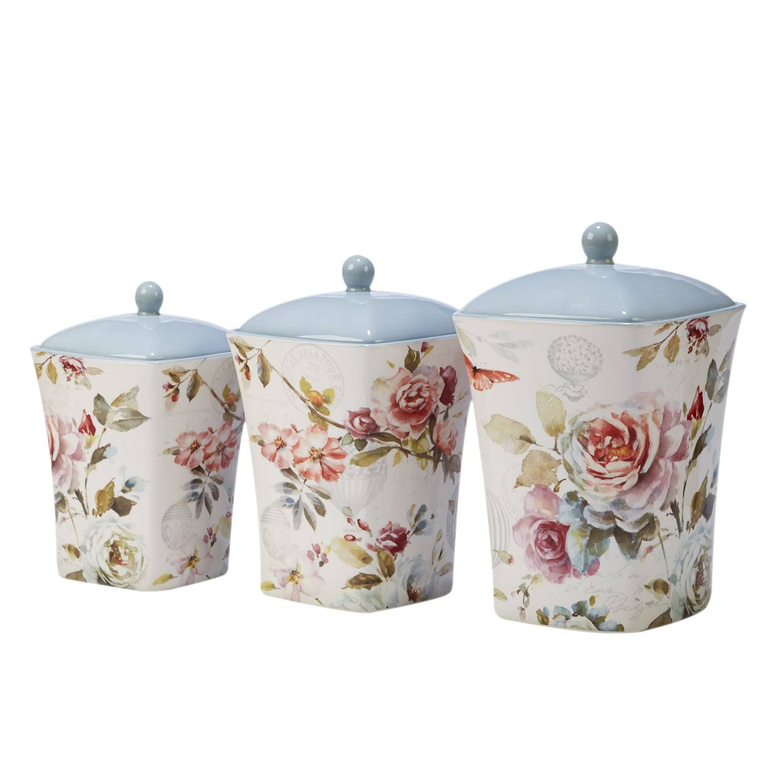 Certified International Beautiful Romance 3-Piece Canister Set