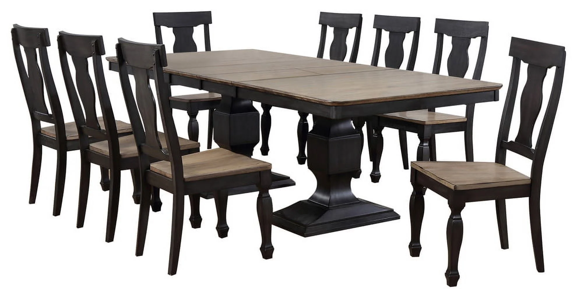 Lowel 9 Piece Formal Dining Room Set, Extendable Table & 8 Chairs