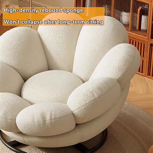 Shaped Swivel Indoor Lounge Chair with Ottoman - Comfortable Single Leisure Sofa Chair | Reading and Relaxing Chair for Living Room, Bedroom, Office|Fashionable Pumpkin Shape (BLUE)