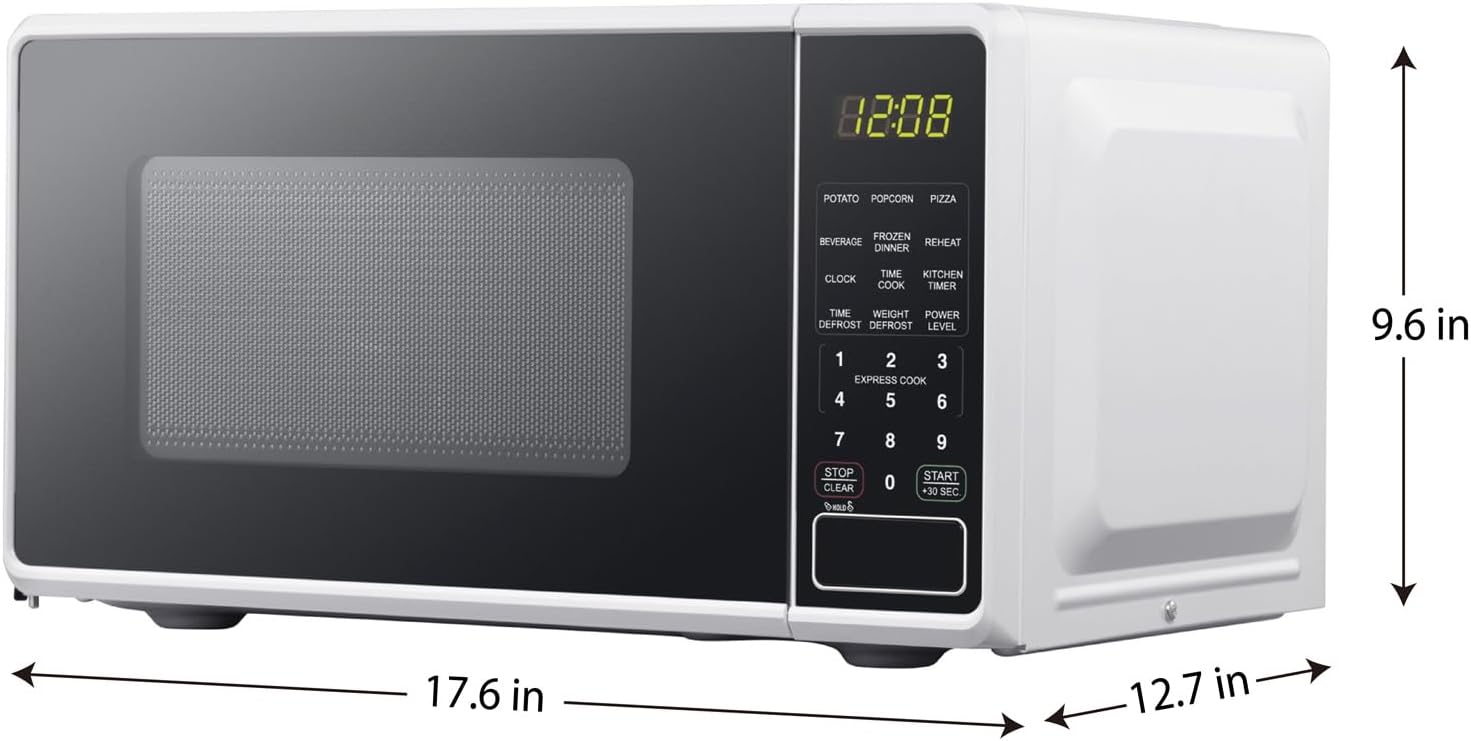 0.7 cu. ft. Countertop Microwave Oven, 700 Watts, Easy Clean Interior, with Safety Lock (Please choose color)