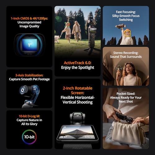 DJI Osmo Pocket 3 Capture More Combo, Vlogging Camera with 1'' CMOS & 4K/120fps Video, 3-Axis Stabilization, Fast Focusing, Face/Object Tracking, 2" Rotatable Touchscreen