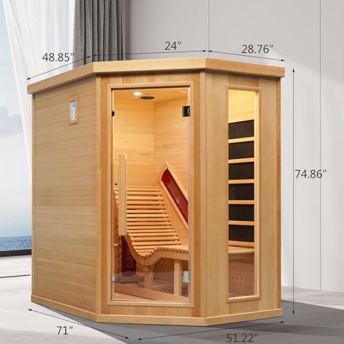2 Person Portable Infrared Sauna, Oversize Full Body Home Sauna Spa for Relaxation & Detox, Dry Heated Saunas Tent with Remote Control, 2 Foldable Sauna Chairs(L 47.24" x W 35.43" x H 62.99")