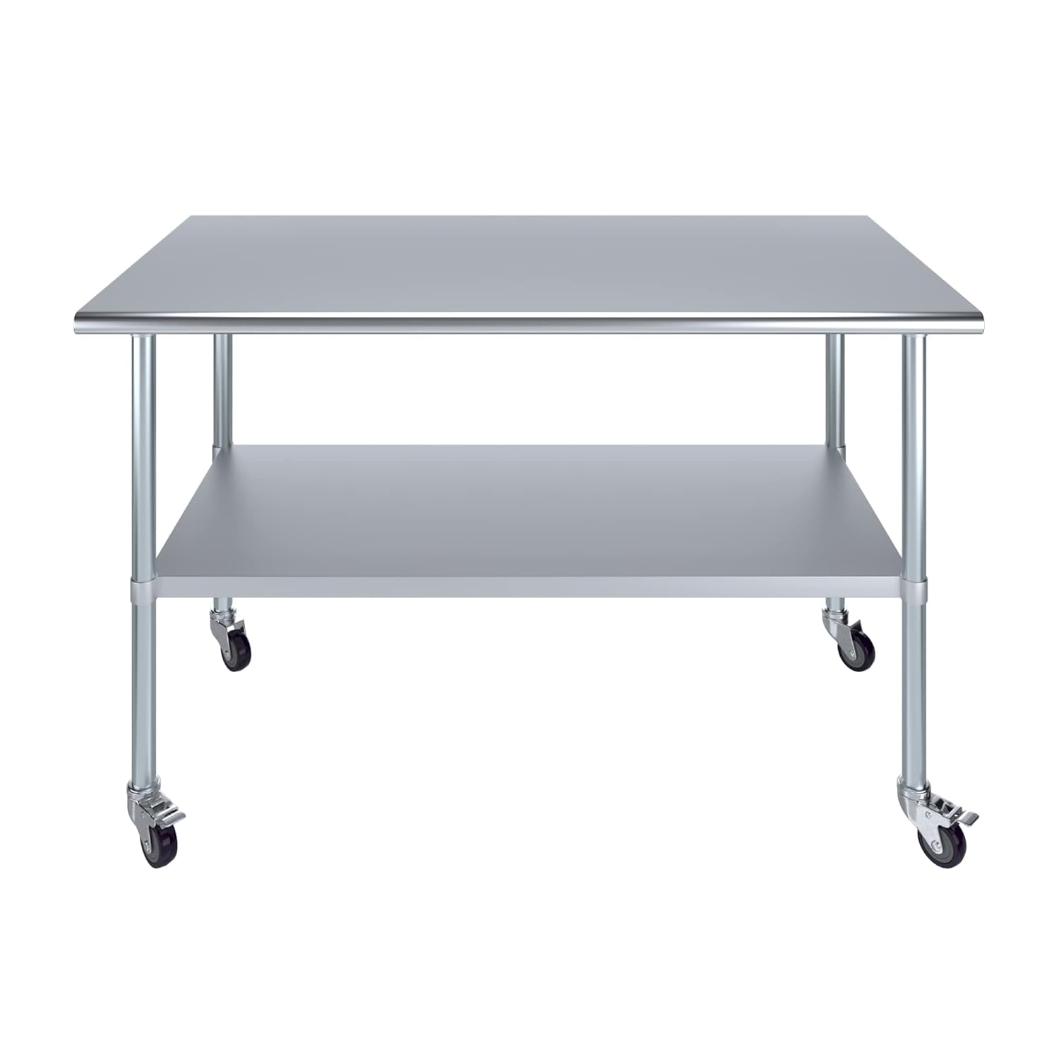 AmGood 30" X 60" Stainless Steel Work Table with Under-Shelf & 4 Wheels | Laundry Garage Utility Bench | Prep Worktable | Kitchen Island Food Prep | NSF Certified
