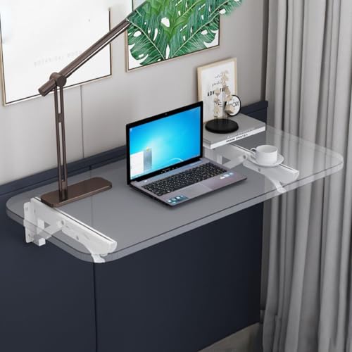 Drop-Leaf Table Wall Mounted Folding Workbench Floating Desk Folding Table, Folding Dining Table Folding Hanging Table Fold Down Desk Wall Table for Home, Office, Bar, Kitchen