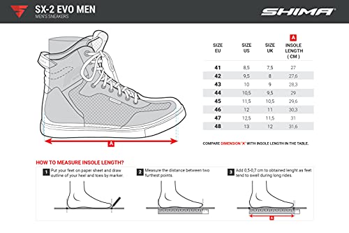 SHIMA SX-2 EVO Men's Motorcycle Shoes/Boots: Reinforced Leather, 4 Colors, TPU & ArmorPlus Ankle Safety, Breathable Suede & 3D Mesh, Anti-Slip Sole