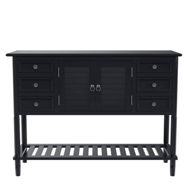 Modern Console Table Sofa Table with 6 Drawers,1 Cabinetsu00261 Shelf - Blue