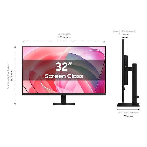 Samsung 32" ViewFinity S7 (S70D) 4K UHD IPS HDR10 High Resolution Monitor with Speakers, DP Port, TUV-Certified, 2025, LS32D708EBNXGO