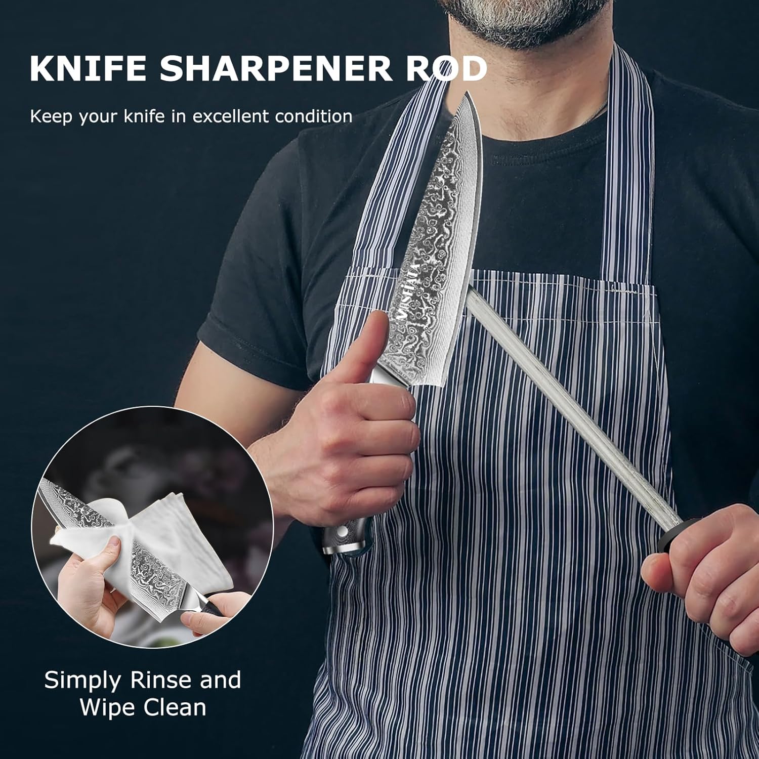 MOSFiATA Professional Damascus Chef Knife Set-5PCS
