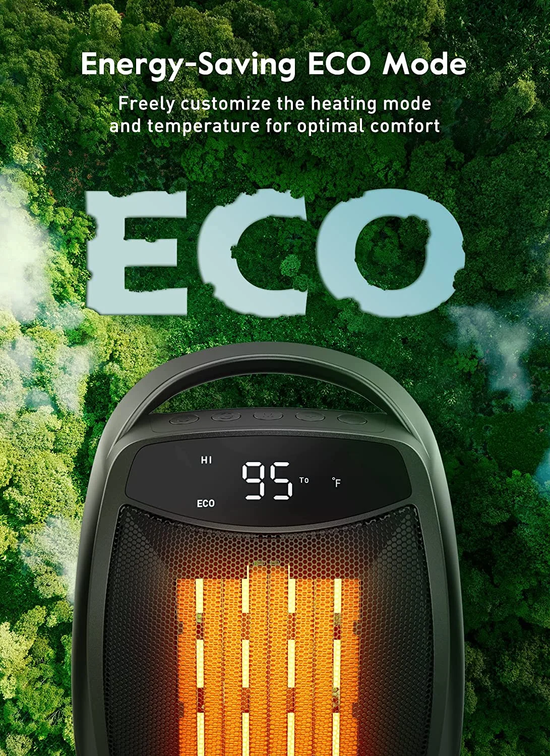 Portable Space Heater, 1500W Personal Electric Heater with Timer, 4 Modes Quiet Heater, Overheating & Tip-Over Protection 1s Fast Heating Small Heater for Indoor Use, Office, Bedroom, Black