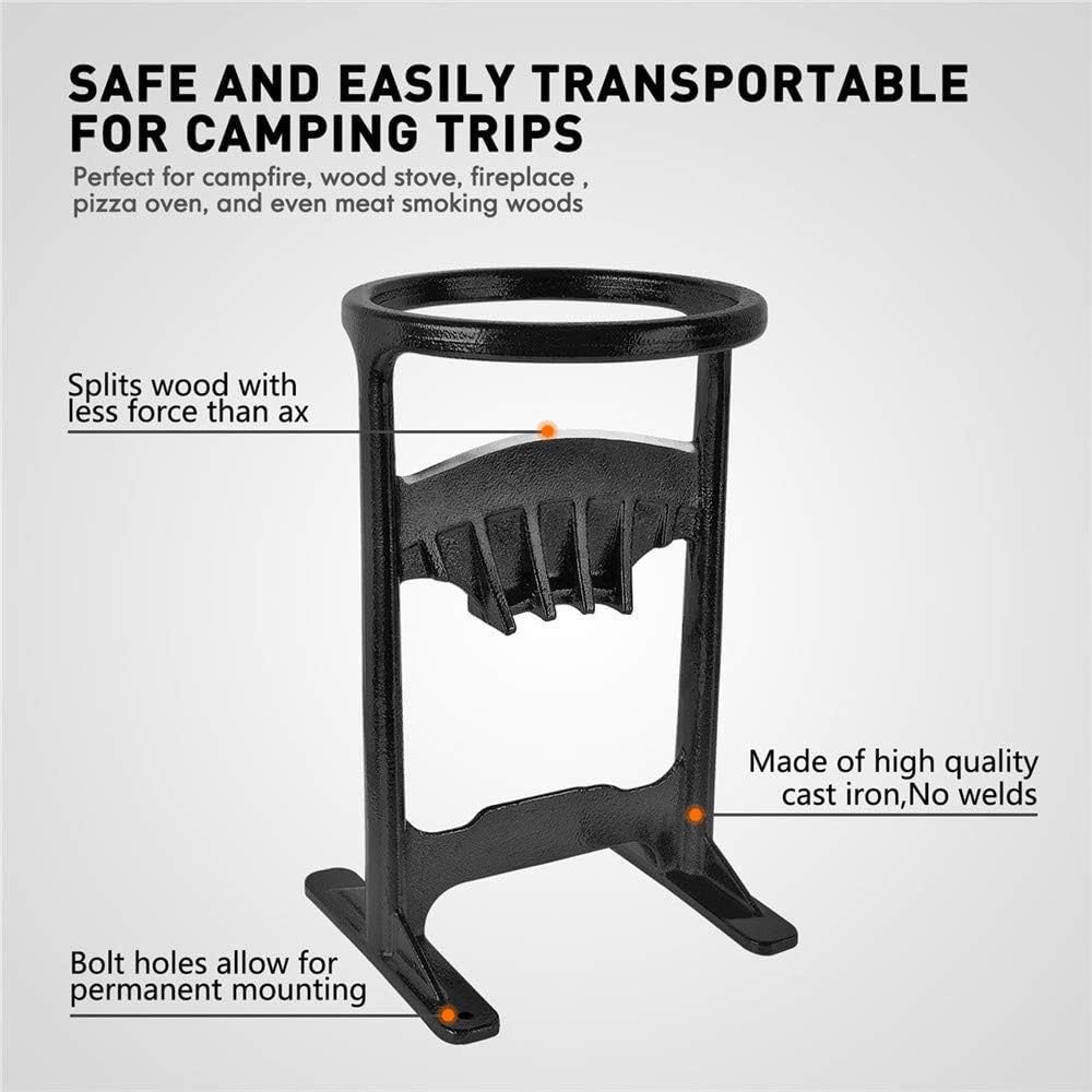 Yan Ran Firewood Kindling Splitter - Manual Wood Log Splitter Firewood Cutter - Cast Iron Wood Splitter Wedge for Home, Campsite