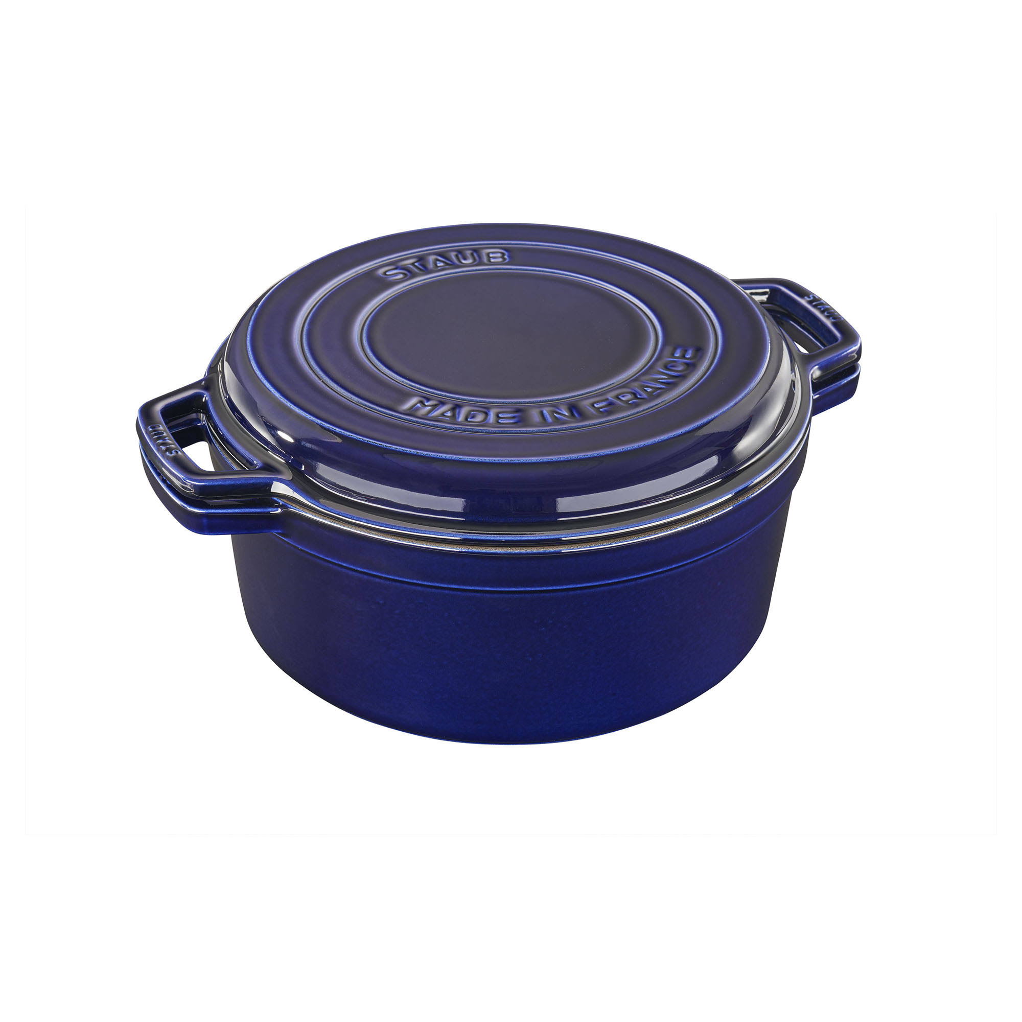 Staub Cast Iron 7 Qt. Braise u0026 Grill - Dark Blue
