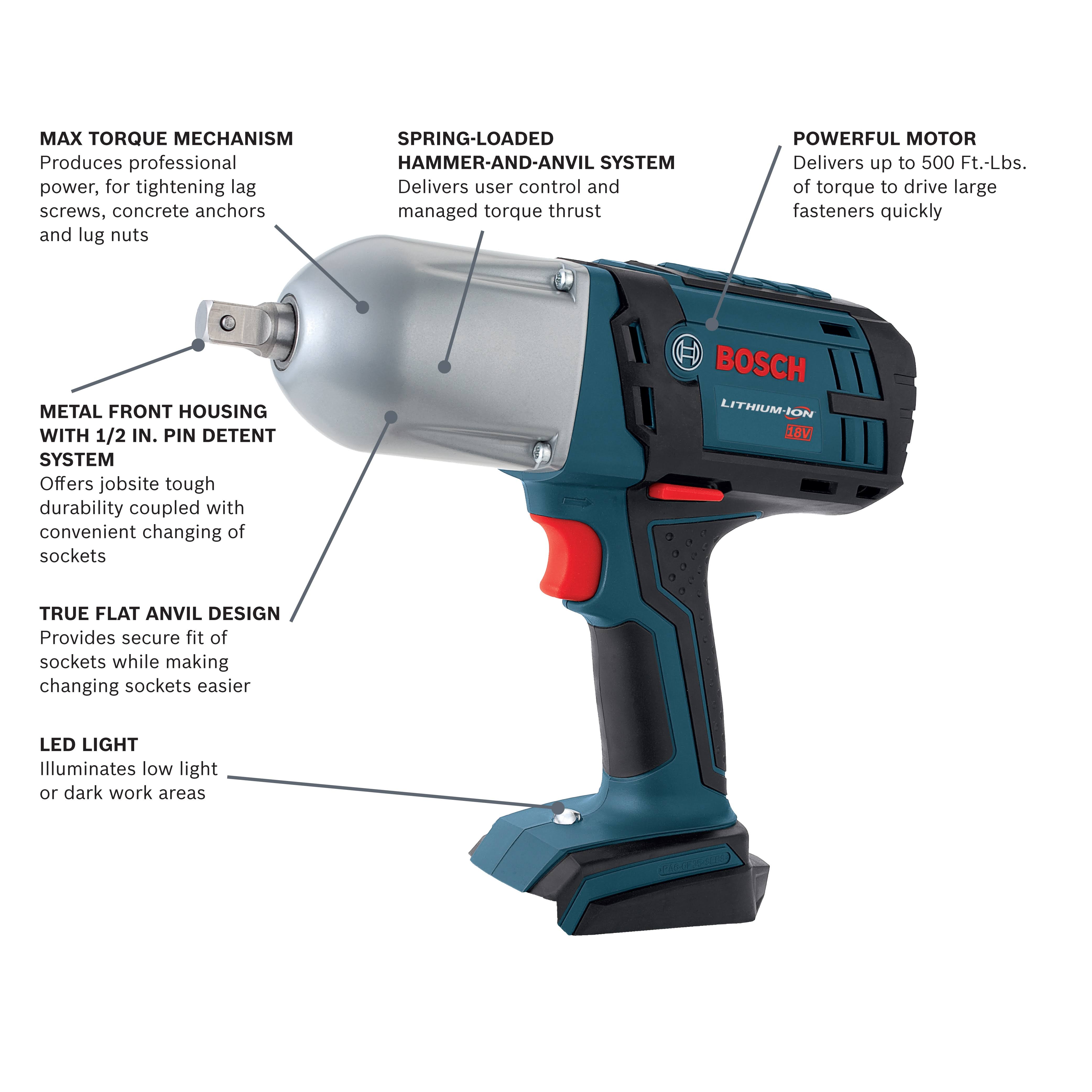 Bosch HTH181B 18V Cordless Lithium-Ion Impact Wrench (Bare Tool)