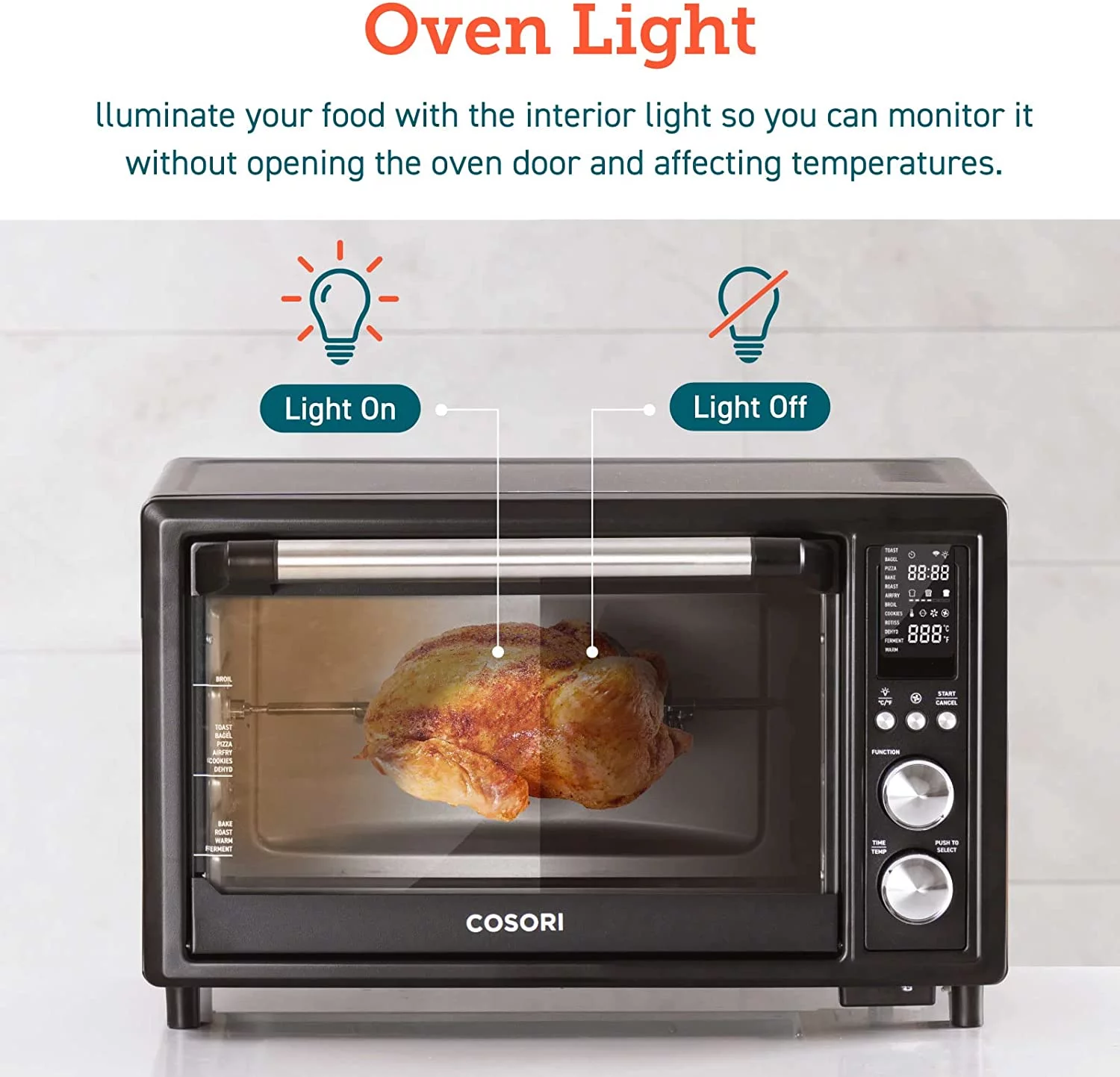 COSORI Smart New Air Fryer Toaster Oven, Large 32-Quart, Stainless Steel, Walmart Exclusive Bonus, Black
