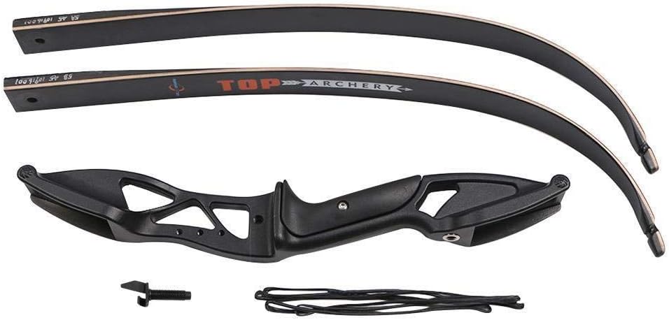 TOPARCHERY Archery 56" Takedown Hunting Recurve Bow Metal Riser Right Hand Black Longbow Pack of 2