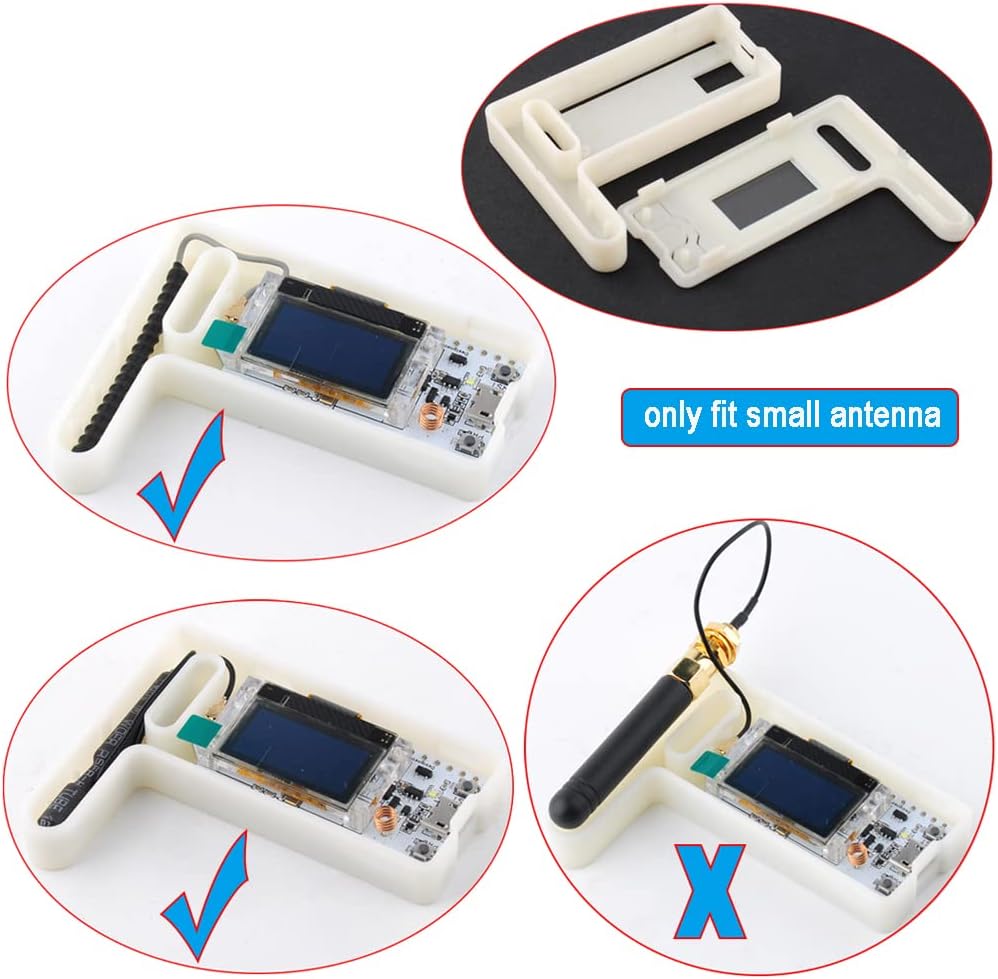 DIYmalls ESP32 OLED LoRa 915MHz Module V2 + Protective Case Cover + U.FL IPEX to SMA LoRa Antenna + 2P 1.25mm Cable for Arduino LoraWan IOT ( Pack of 2 )