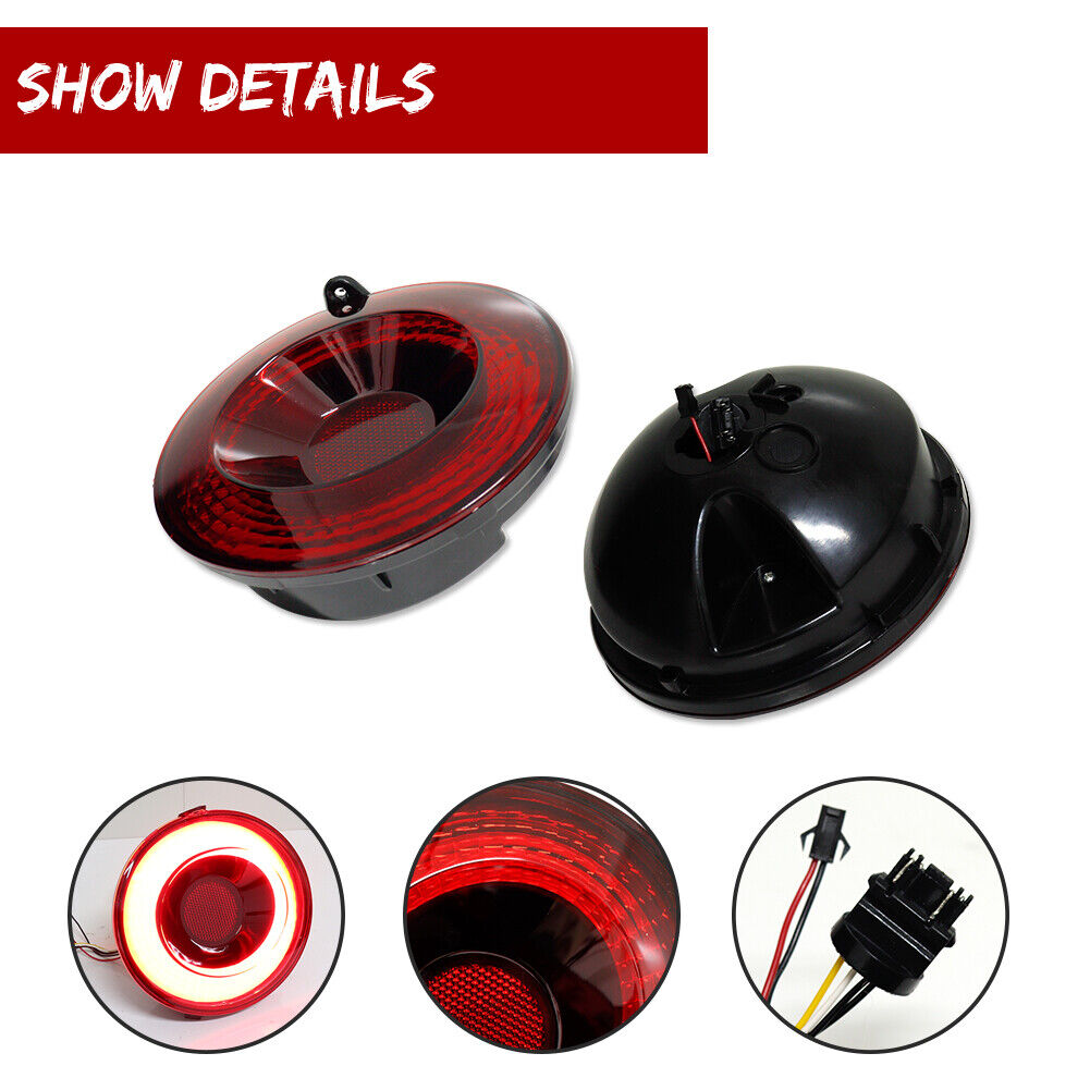 GTINTHEBOX For 2005-2013 Chevrolet Corvette C6 LED Red Halo Ring Rear Brake Tail Lights 4PC