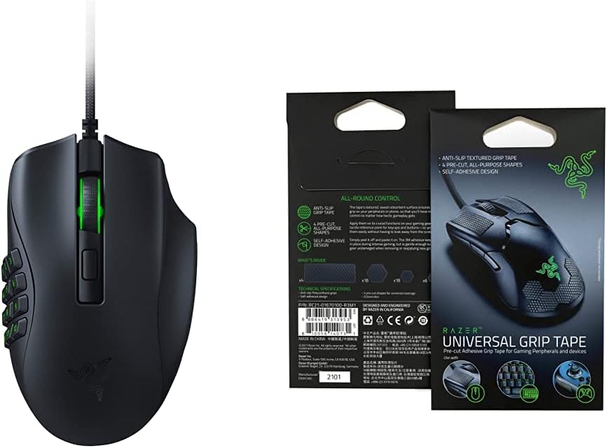 Razer Naga Pro Wireless Gaming Mouse: Interchangeable Side Plate w/ 2, 6, 12 Button Configurations - Focus+ 20K DPI Optical Sensor - Fastest Gaming Mouse Switch - Chroma RGB Lighting