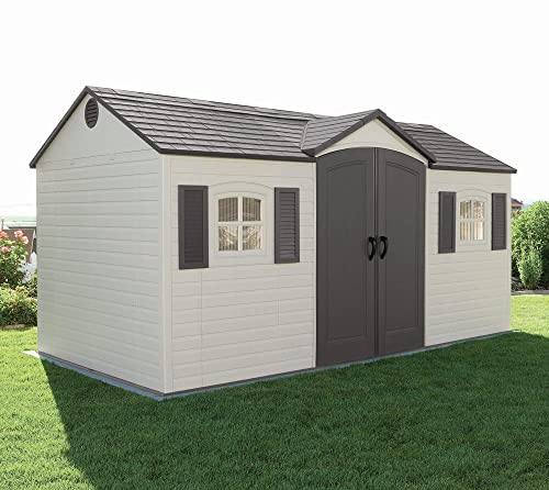 Lifetime 60079 Outdoor Storage Dual Entry Shed, 15 x 8 ft, Desert Sand