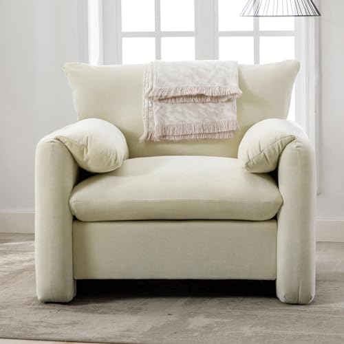 Chenille Oversized Armchair-Modern Accent Chair & Single Sofa Lounge, 38.6'' Wide, Comfortable Seating for Living Room & Bedroom, Grey