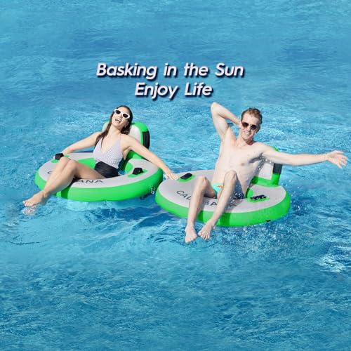 Round Floating Ring Inflatable Water Hammock Heavy Duty River Floats Lake Raft for Adults Tanning Pool Lounger Float Island Platform Pad Mat for Party
