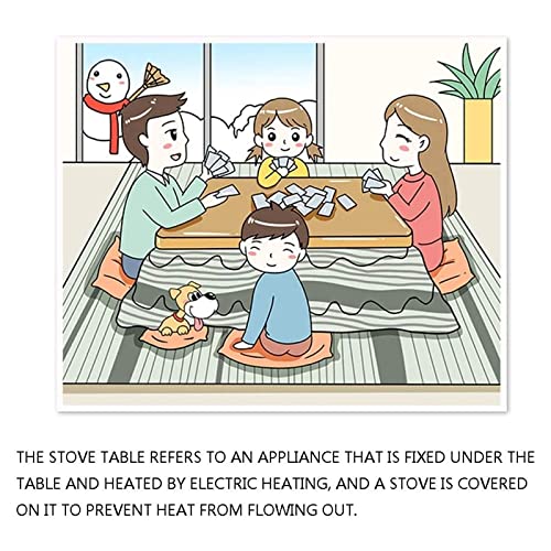 Kotatsu Futon Casual Cat Pattern Design 75cm Square Kotatsu Table with Futon Carpet Heater Japanese Style Tea Coffee Table for Living Room Bedroom Dining Room (Color : Blue, Size : 75 * 75cm)