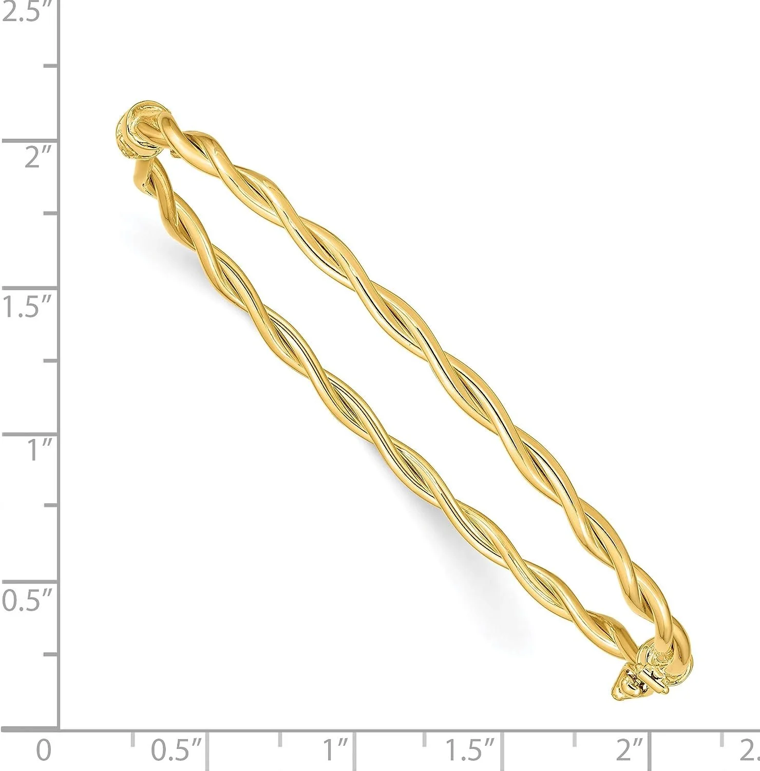 Avariah Diamonds 14K Yellow Gold Twisted Hinged Bangle - 7"- Made In Italy Bracelet