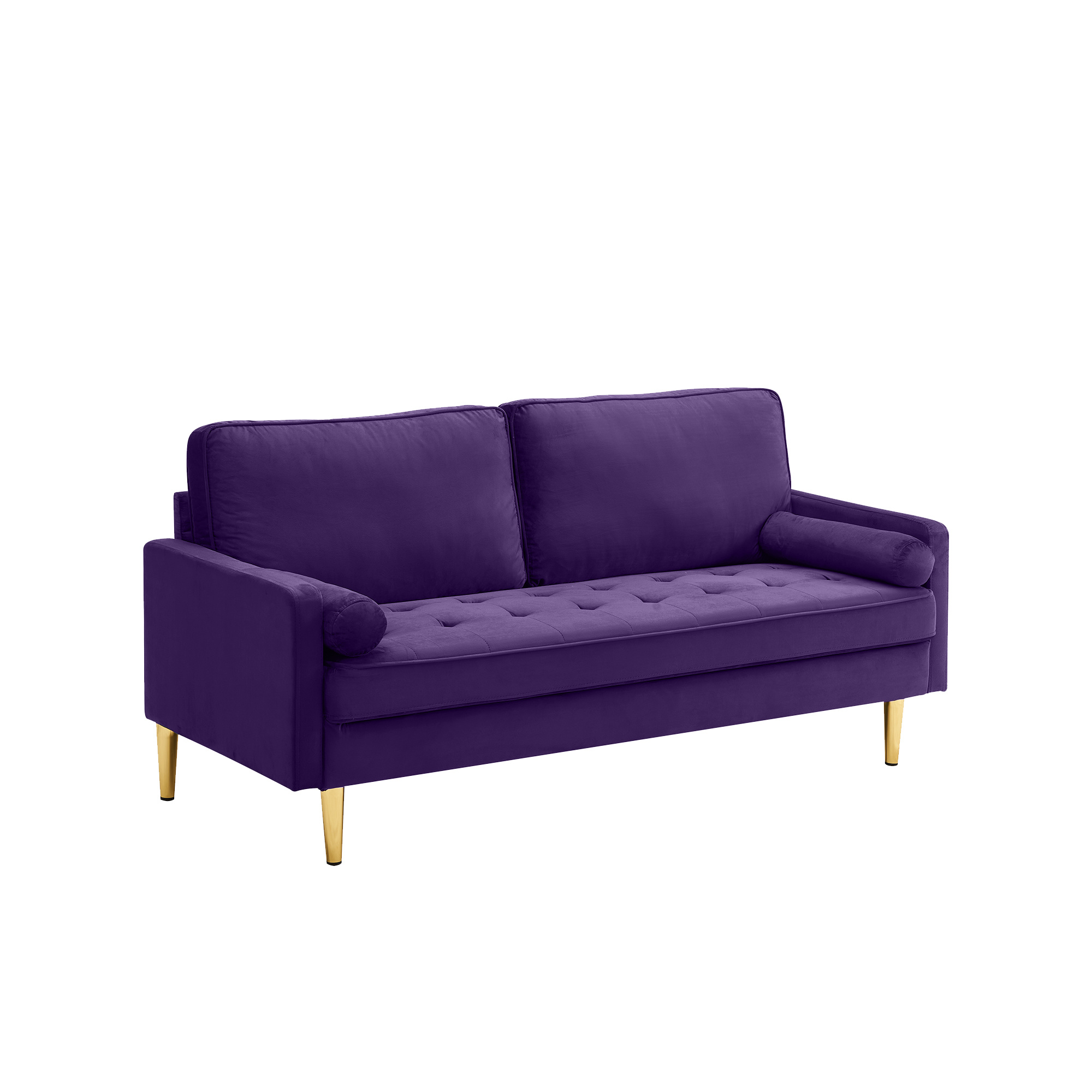 Stylish Purple Velvet Loveseat Sofa - 79.37 - Luxury and comfort combined in one elegant piece