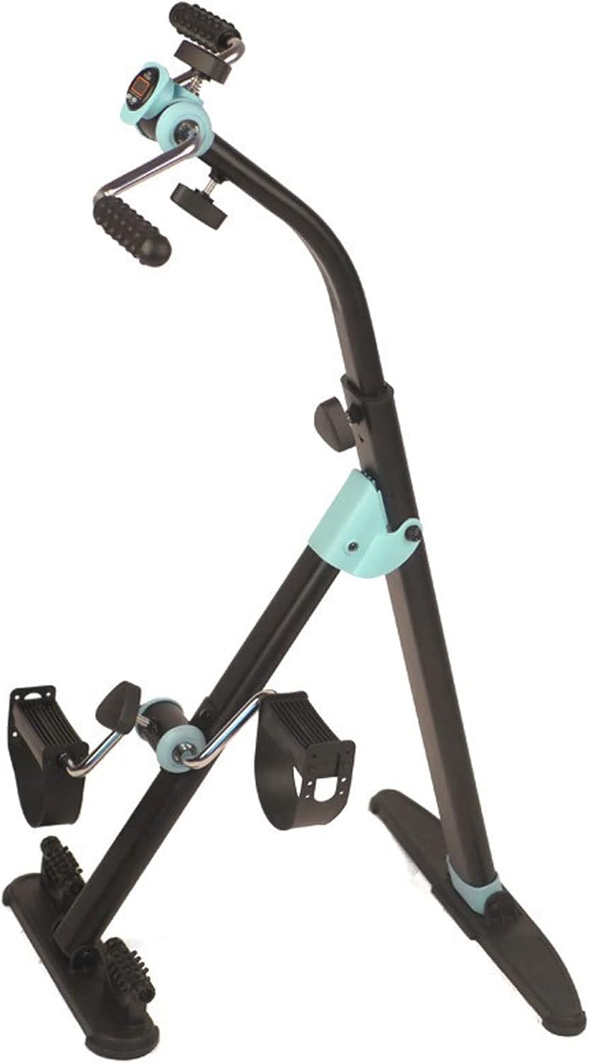 Step Fitness Machines， LCD Display Mini Exercise Bike Indoor Portable Fitness Vertical Stepper Elder Hands and Legs Training Bicycle Fitness Equipment