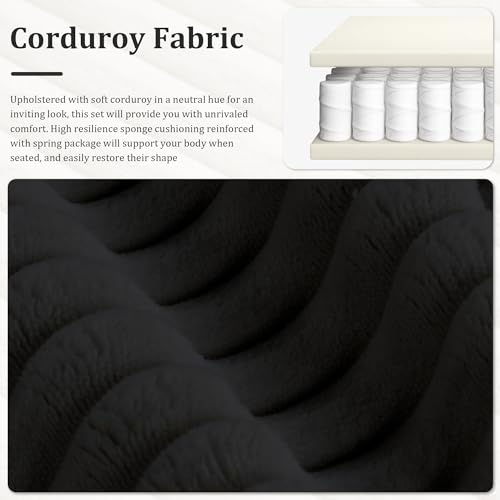 Modern Minimalist Cloud Sofa with Extra Deep Seats,Convertible Sectional Sofa Couch with Removable Back Cushions, 2 pillows and Ottoman for Living Room,Office,Apartment,Small Space,Beige