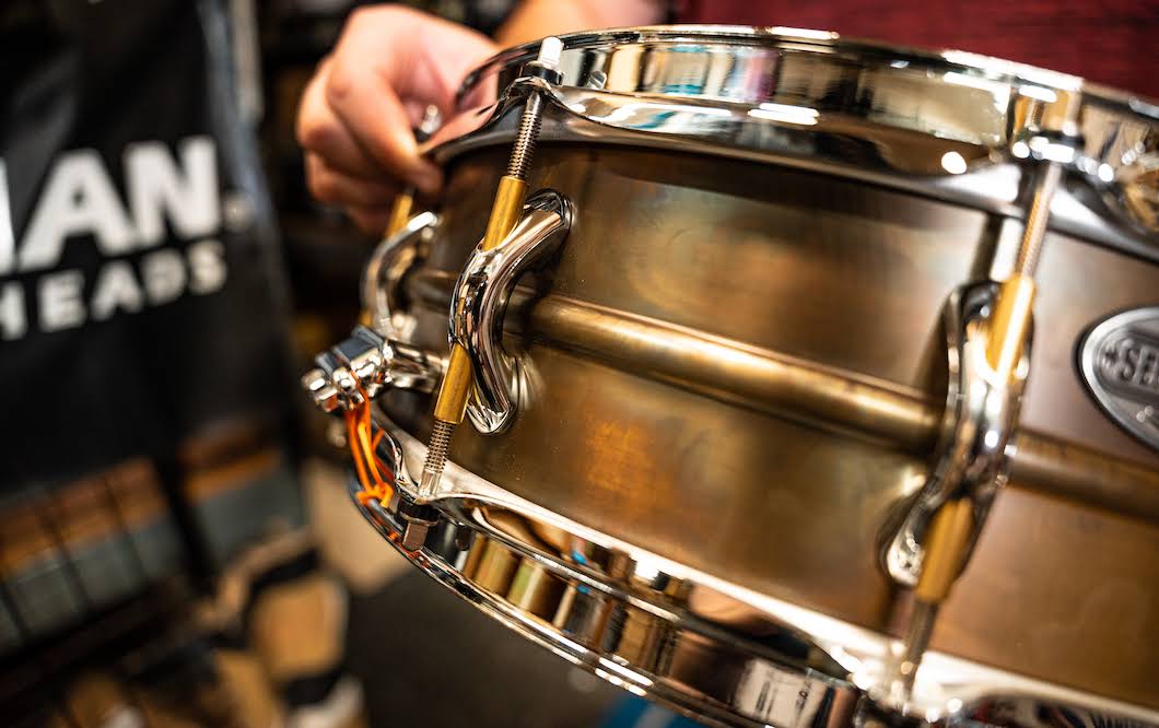 Pearl 14x22 x 5x22 SensiTone Premium Beaded Brass Snare Drum