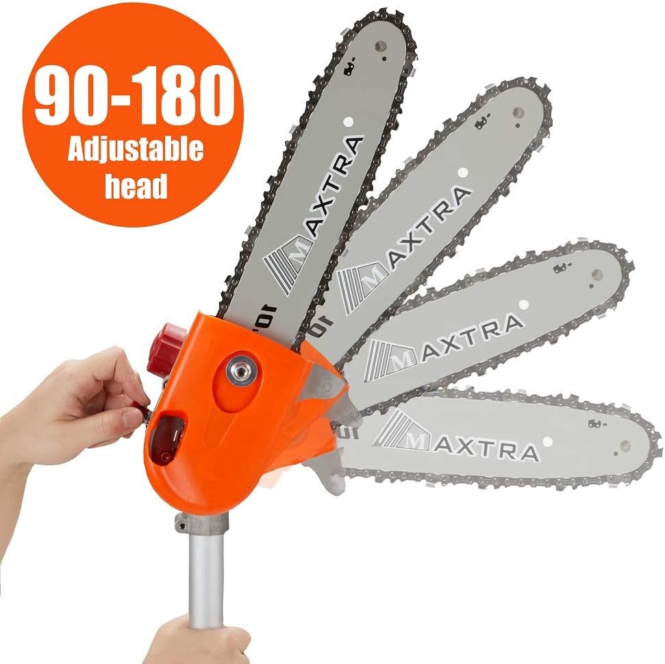 MAXTRA Gas Powered Pole Saw, 90-180 Rotatable Cordless Extension Chainsaw for Tree Trimming with 3.6ft Extension Pole Reach to 16 feet for Tree Limb Branches Pruning