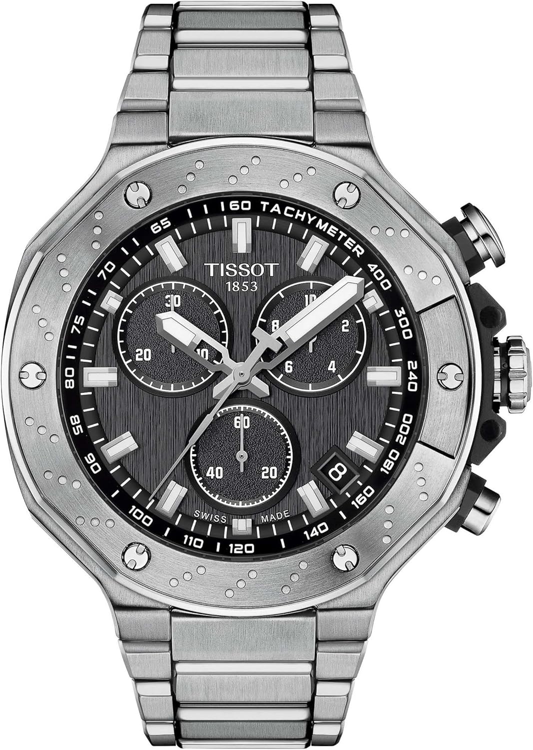 Tissot Mens T-Race Chronograph 316L Stainless Steel case Quartz Watches, Grey, Stainless Steel, 13.95 (T1414171105101)