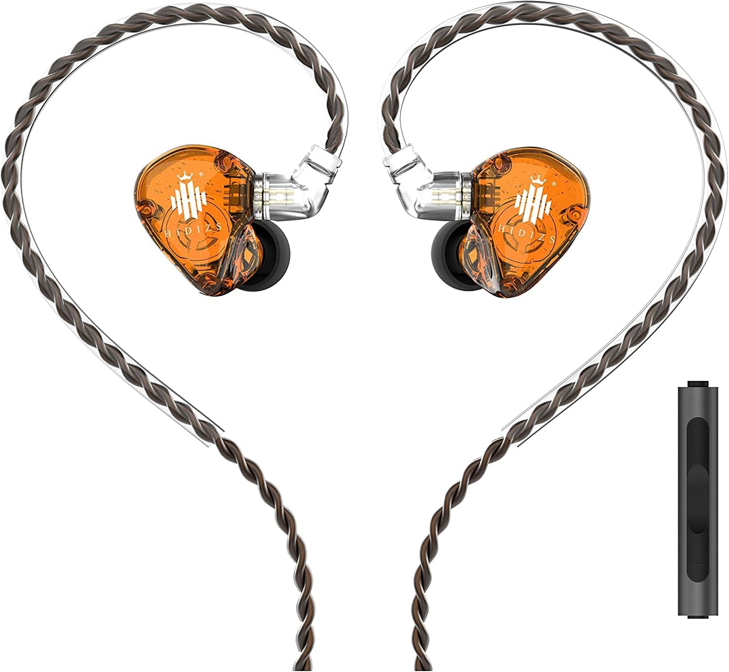 HIDIZS MS1-Rainbow in-Ear Monitor Headphones, Hi Res Wired Earphones, Polymer Diaphragm Hi-Fi IEM Earphones with Detachable Cable 2pin 0.78mm for Android Smartphones and Audio Players (Black)