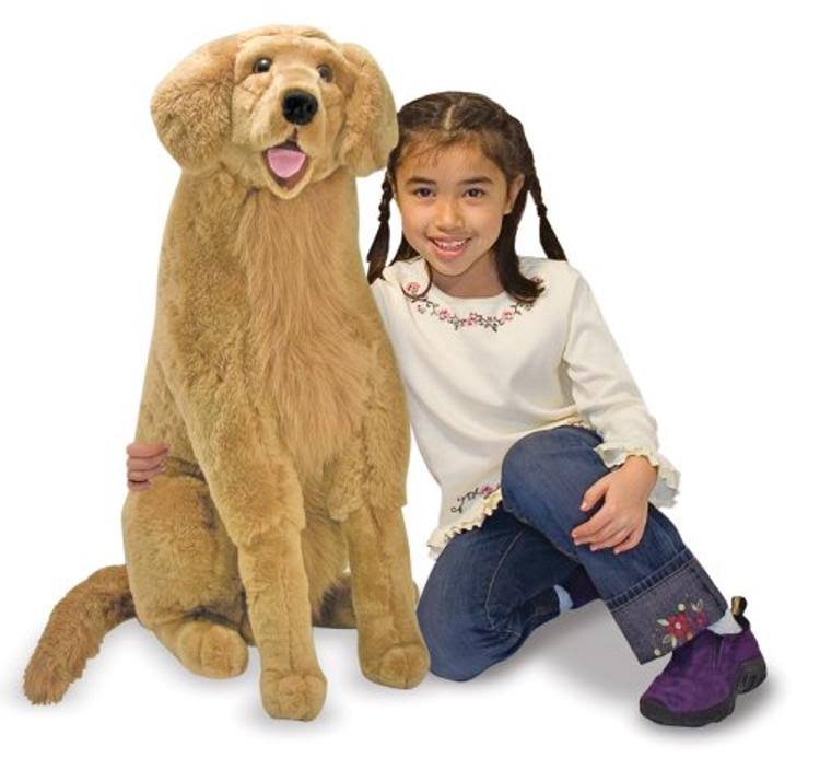 Melissa u0026 Doug Giant Golden Retriever - Lifelike Stuffed Animal Dog (Over 2 Feet Tall)