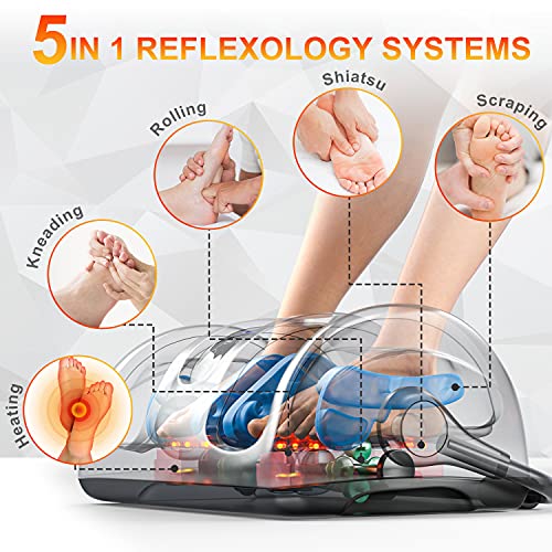 TISSCARE Shiatsu Foot Massager with Heat: Foot Massager Machine for Neuropathy, Plantar Fasciitis and Pain Relief-Massage Foot, Leg, Calf, Ankle with Deep Kneading Heat Therapy, Gift for Woman, Man