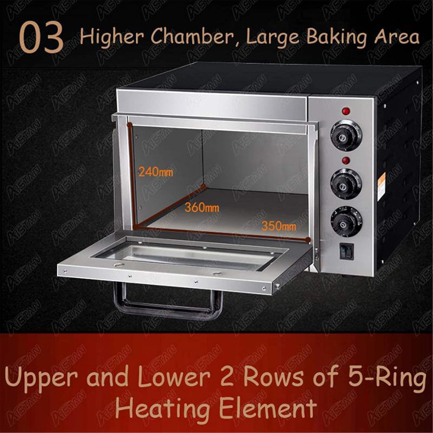 Oven Built in Electric Single Oven - Stainless Steel Premium Convection Halogen Oven Cooker Ideal for Roasting,Baking