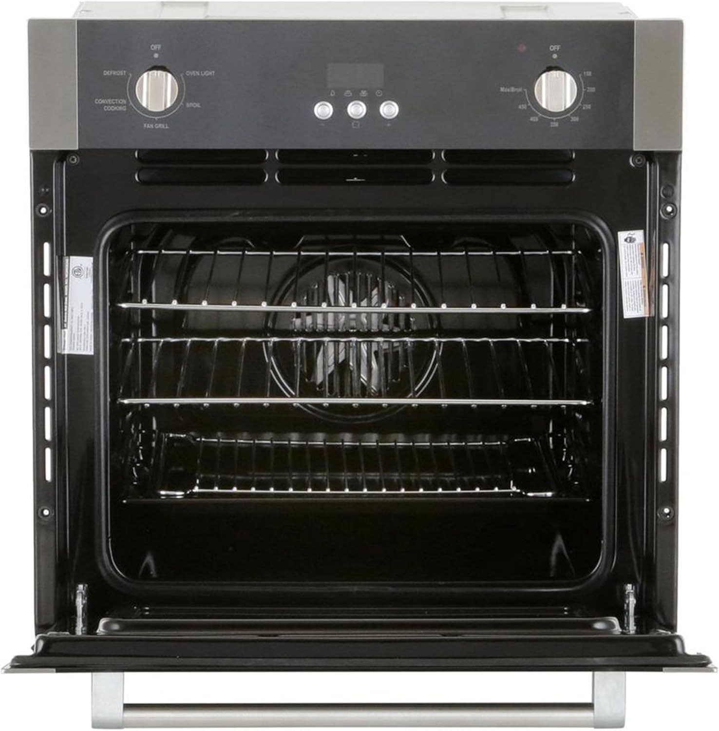 Magic Chef Single Electric Wall Oven w/ Convection Feature, Wall-Mounted Convection Oven for Cooking & Baking, 24", 2.2 Cubic Feet, Stainless Steel