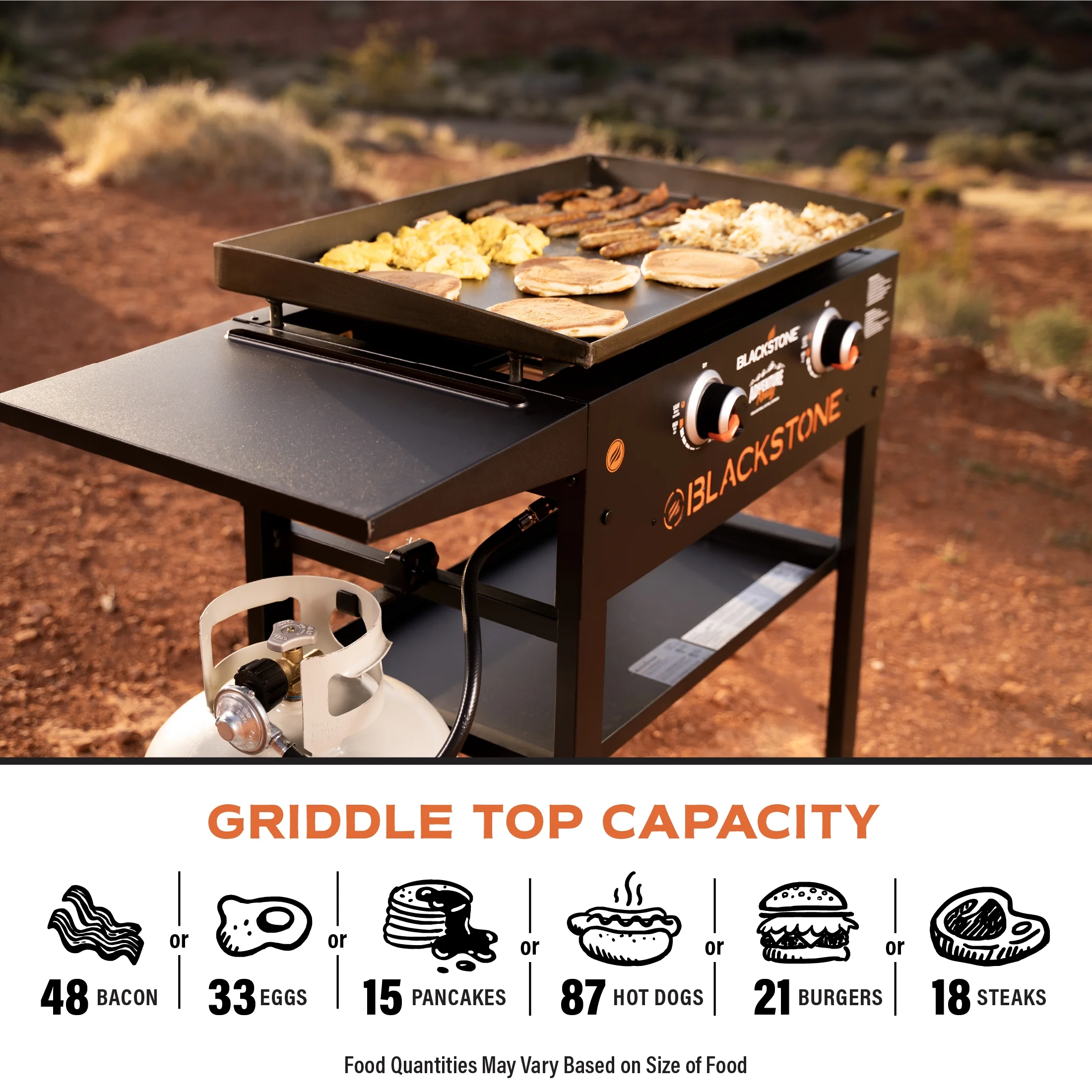 Blackstone Adventure Ready 2-Burner 28" Propane Griddle with Foldable Locking Legs