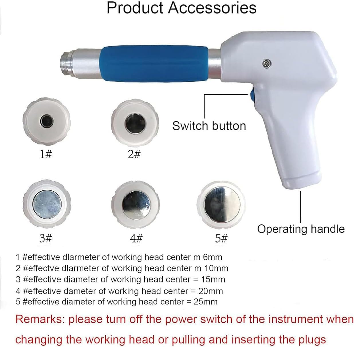 Pneumatic Extracorporeal Shockwave Therapy Machine, Portable Multifunctional Shock Wave Massager with 5 Massage Heads, for Pain Relief Massage