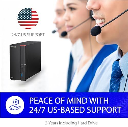 BUFFALO LinkStation 210 4TB 1-Bay NAS Network Attached Storage with HDD Hard Drives Included NAS Storage That Works as Home Cloud or Network Storage Device for Home