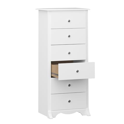 Prepac Sonoma 6 Drawer Dresser for Bedroom, Tall Chest of Drawers, Bedroom Furniture, Clothes Storage and Organizer, 19" D x 23.25" W x 52.75" H, Black