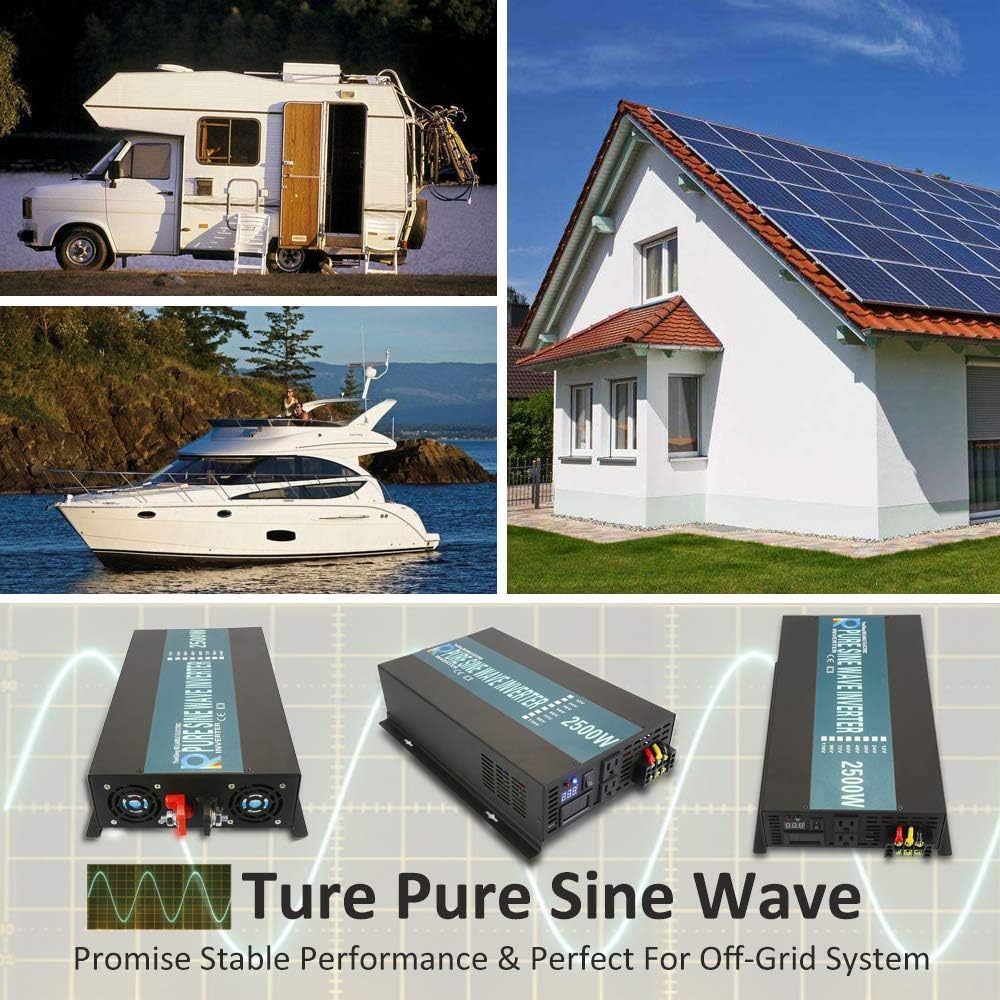 WZRELB Strong Driving Capacity 2500W 24VDC to 120VAC Pure Sine Wave Inverter Power Converter (RBP250024B1)