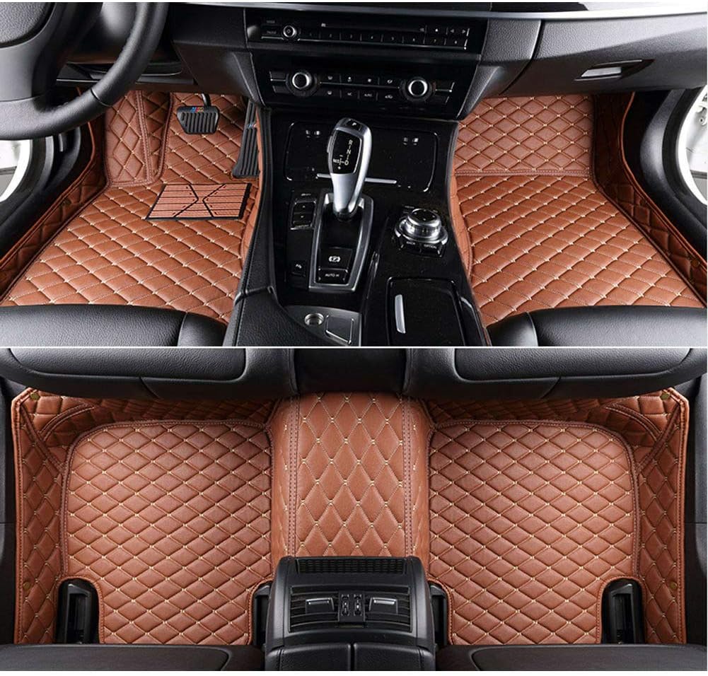 NYMCAR Custom car Floor Mats for BMW 1,2,3,4,5,6,7,8 Series X1,X2,X3,X4,X5,X6,X7,Z4 2000-2022 Car Full Coverage All Weather Pads Protection Non-Slip Leather Floor Liners (Black Blue)
