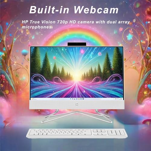 HP All-in-One Desktop Computer, 21.5" 1080P FHD Display, 16GB RAM, 1TB PCIe SSD, Intel Celeron Processor, Webcam, WiFi, HDMI, RJ-45, Wired Keyboard & Mouse, w/WOWPC Bundle, Windows 11 Pro