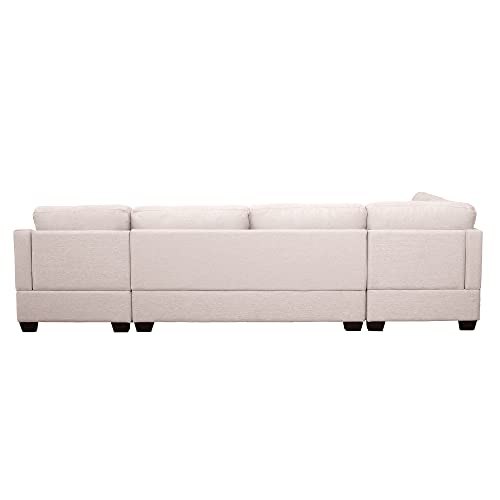 Modern Large U-Shape Sectional Sofa, Double Extra Wide Chaise Lounge Couch, Beige Sofas & Couches for Living Room