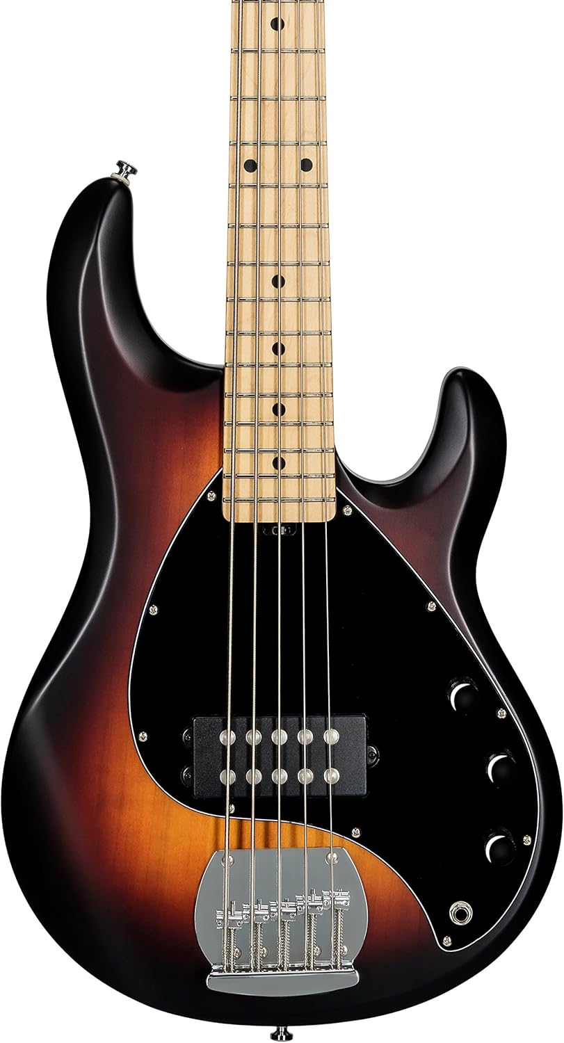 Sterling by Music Man StingRay Ray5 Bass Guitar in Vintage Sunburst Satin, 5-String