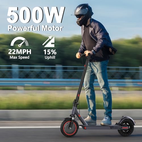 VOLPAM Electric Scooter, 350W/500W, 8.5/10 Tires, 12/21/28 Miles Range, 16/19/22Mph, Folding E-Scooter with Dual Braking
